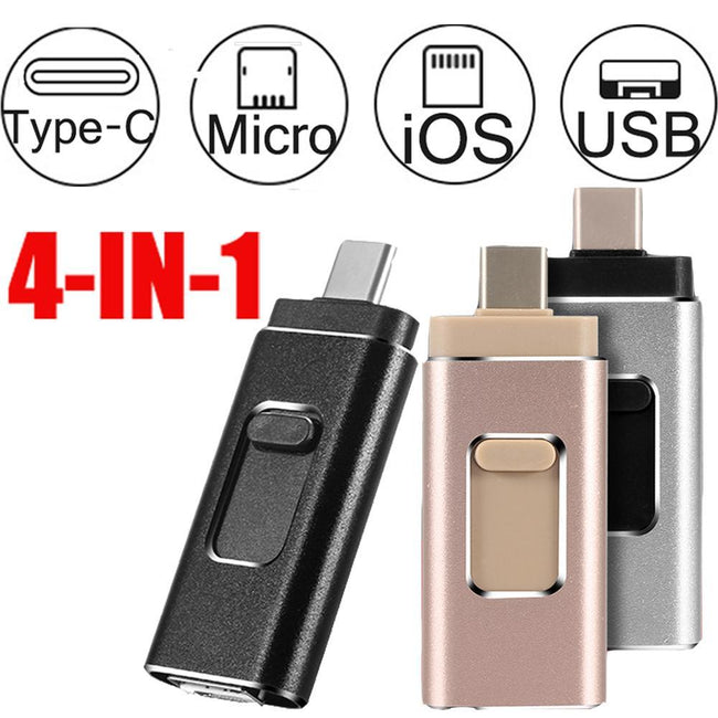Compatible With Apple, 4 In 1 Stick For IPhoneAndroid Type C Usb Key Hover Image
