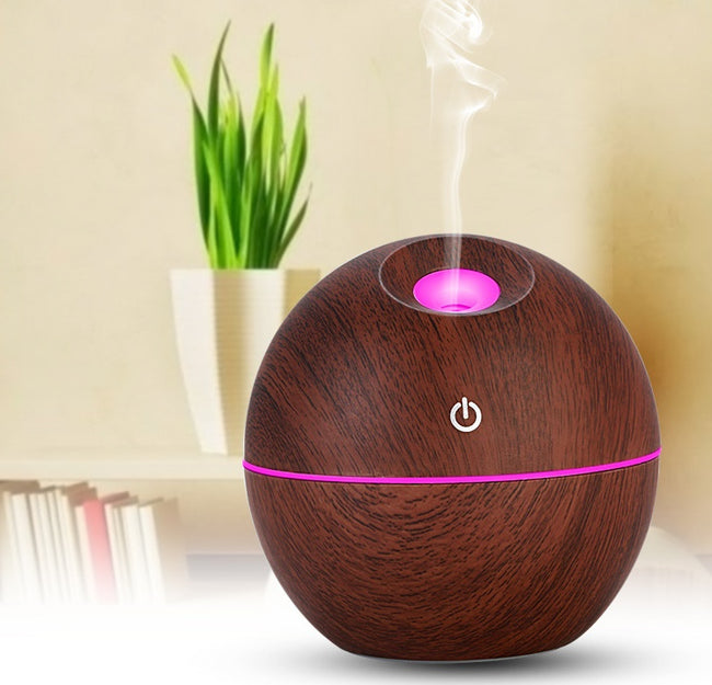 USB Aroma Essential Oil Ultrasonic Cold Steam Diffuser Air Humidifier Purifier 7 Color Change LED Night Light for Home Office Hover Image