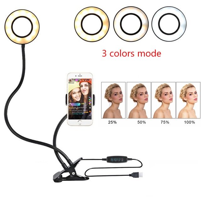 LED Selfie Ring Light for Live Adjustable Makeup Light-8cm Stand Main Image