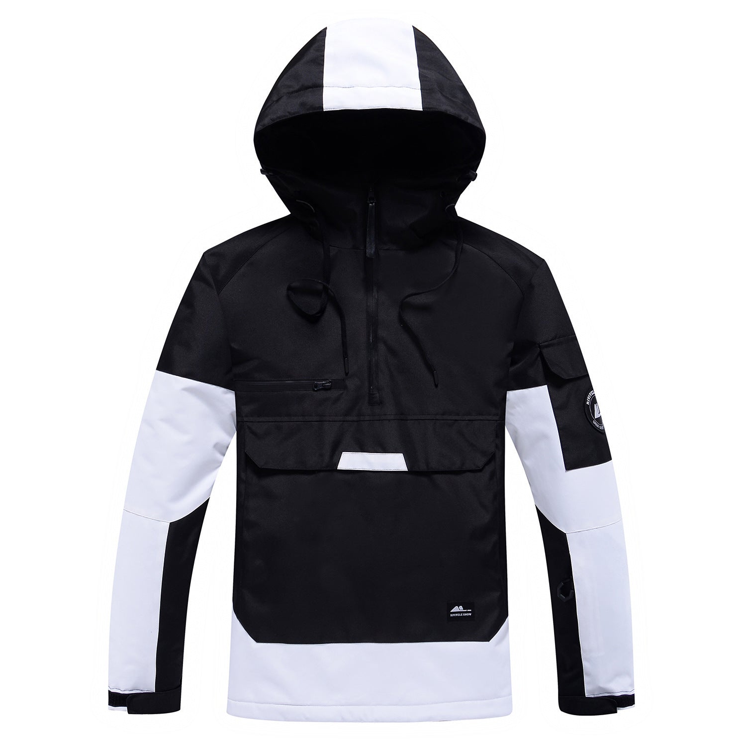 Contrast Color Windproof Water Breathable Couple Ski Hoodie