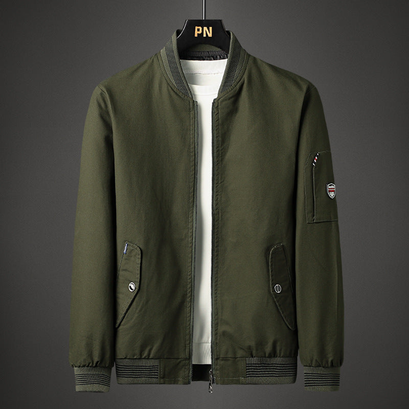 Men's Baseball Collar Casual Jacket Spring And Autumn Coat Men