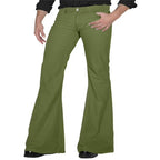 Solid Color Daily Casual Stretch Slim Retro Bell-bottom Pants