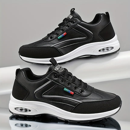 Mens Casual Skate Sneakers Low Top Breathable PU Upper
