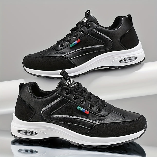 Mens Casual Skate Sneakers Low Top Breathable PU Upper