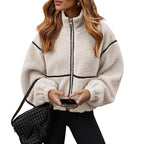 Berber Fleece Contrast Color Stand-up Collar Leisure All-match Coat