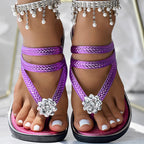 Floral Pattern Flip-Flops Comfortable Casual Summer Beach Slippers - Anklet Not Included