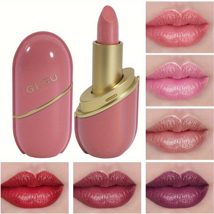 GKGU Capsule Lipstick 6Pcs Glossy Finish Orange Pink Red