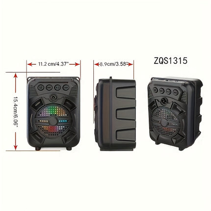 Portable Wireless Speaker With LED Light And Phone Holder