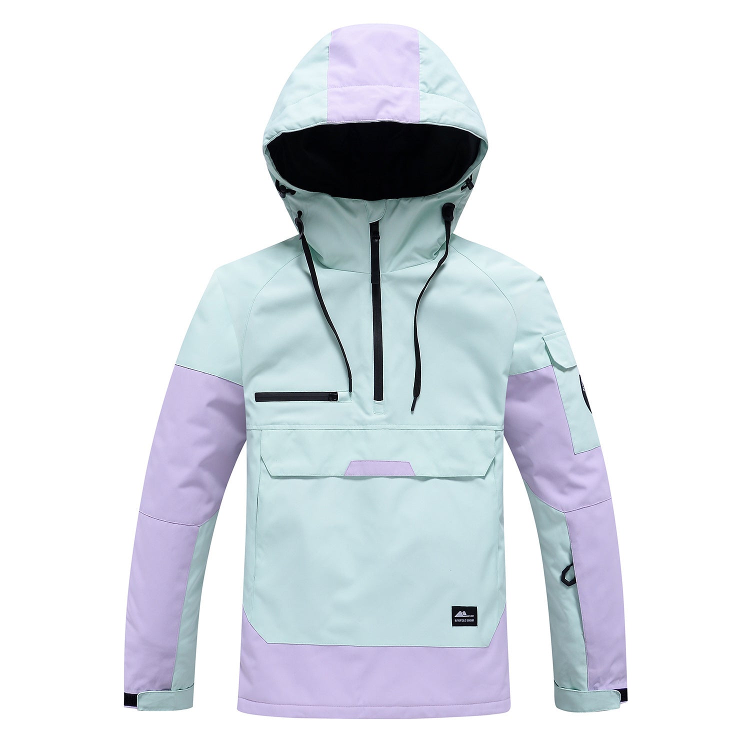 Contrast Color Windproof Water Breathable Couple Ski Hoodie