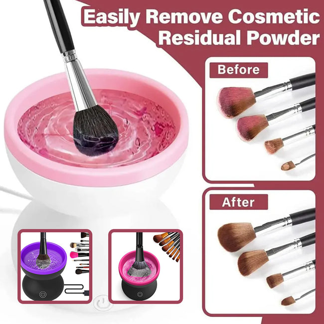 Electric Makeup Brush Cleaner Machine Portable Automatic USB Cosmetic Brush Cleaner Tools For All Size Beauty Makeup Brushes Set Hover Image