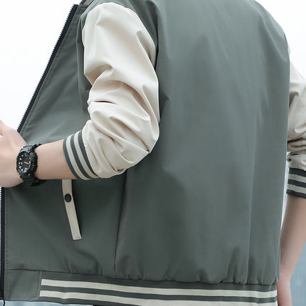 Unisex College Style Jacket Boat Neck Lightweight Polyester