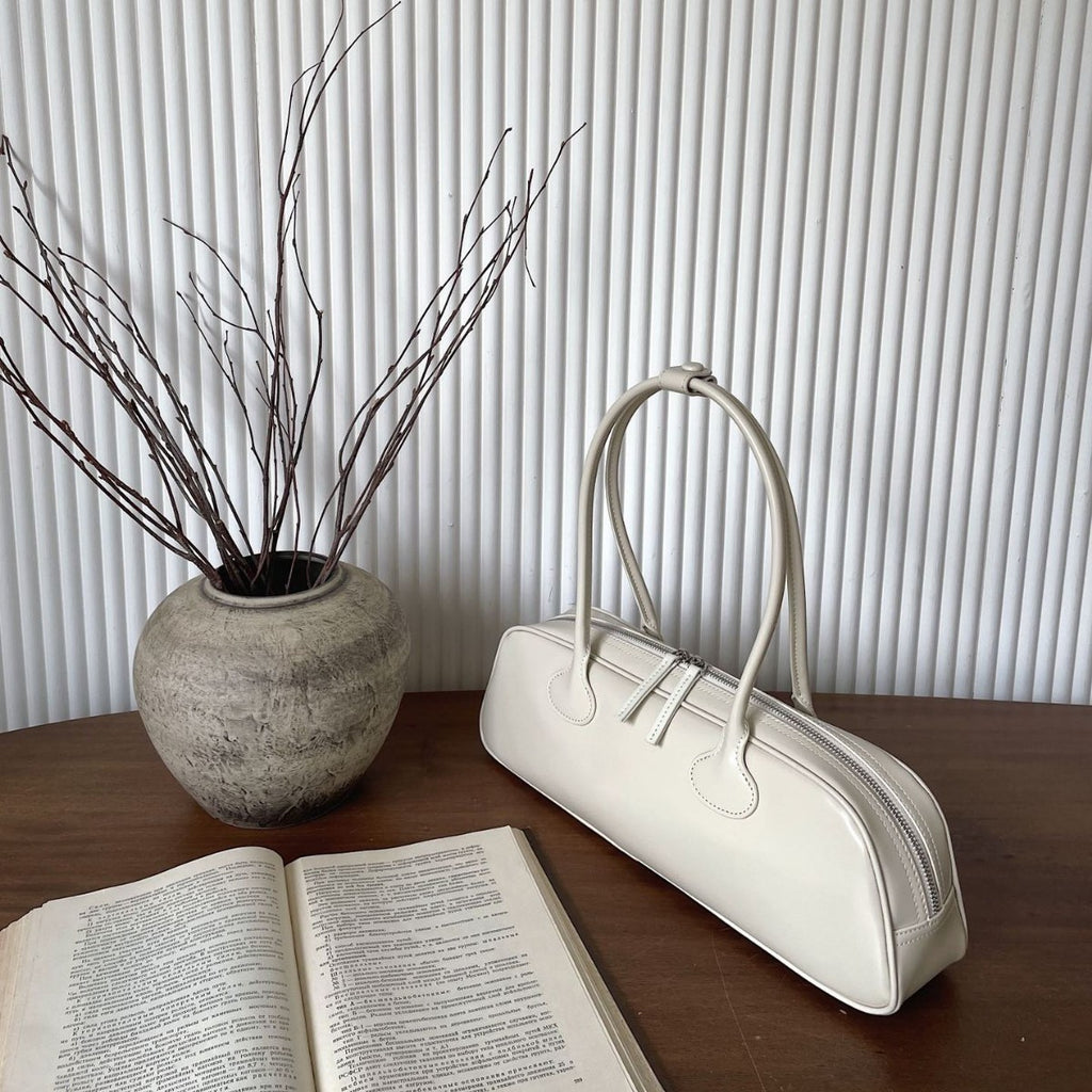 Women's Solid Color Korean-style Large Capacity Cowhide Leather Single-shoulder Bag