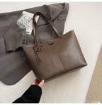 Large Capacity Casual Underarm Shoulder Bag Retro Textured Tote Bag