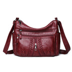 New Large Capacity Multi-compartment Washed Leather Bag
