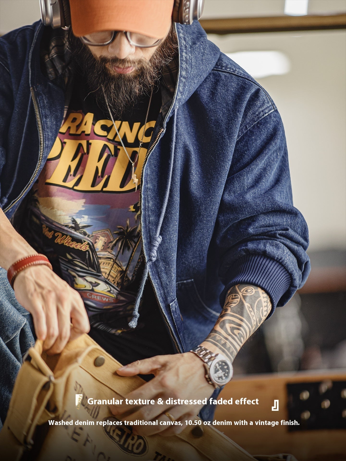 Tooling American Retro Washed Denim Jacket