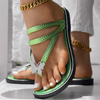 Floral Pattern Flip Flops Comfortable Casual Summer Beach Slippers