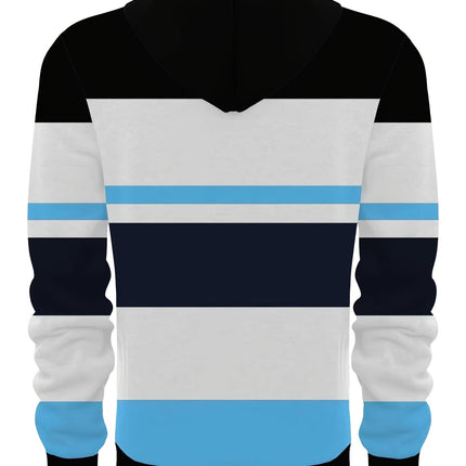 Men's Casual Striped Hoodie Long Sleeve Polyester Blend