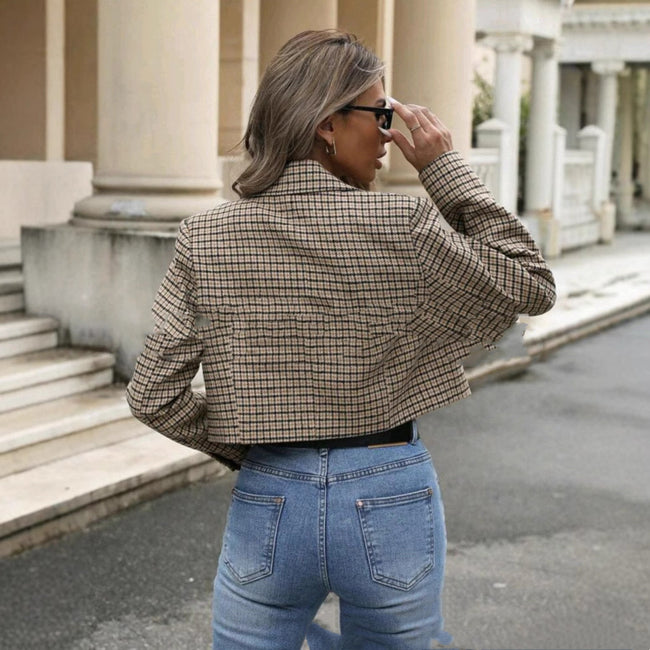 Women's Fashion Short Coat Plaid Cross-border Main Image