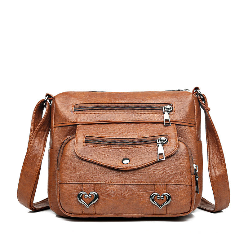 Crossbody Soft Leather Versatile Multi-pocket Shoulder Bag