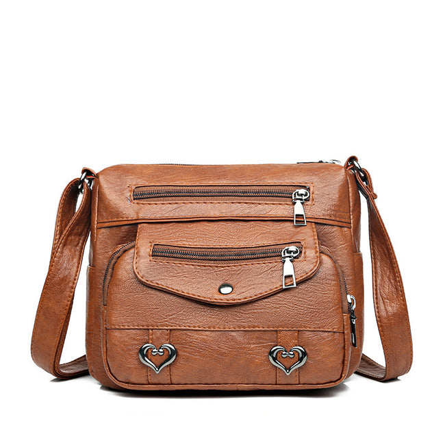 Crossbody Soft Leather Versatile Multi-pocket Shoulder Bag Main Image