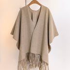 Solid Color Fashion Retro High-grade Travel Warm Outerwear Cloak Robe