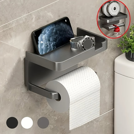 Luxury Self Adhesive Wall Mounted Tissue Holder With Rack