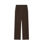 Pleated Padded Shoulder With Straight-leg Pants Coat