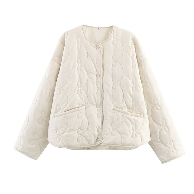 Temperament Women's Bow Quilted Coat Hover Image