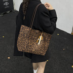 Leisure Large Capacity Leopard Print Hand-held Tote Shoulder Bag