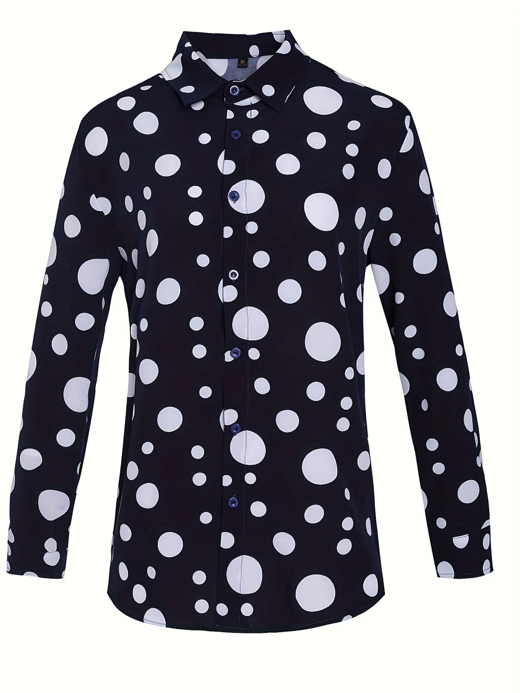 A Casual And Versatile Long-sleeved Shirt With Polka Dot Prints For Teenagers And Men