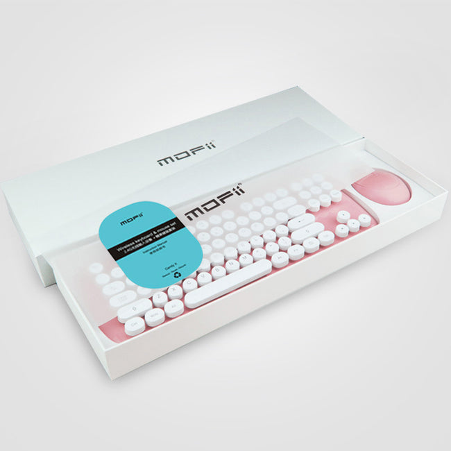 Wireless Keyboard And Mouse Set Girls Color Retro Main Image