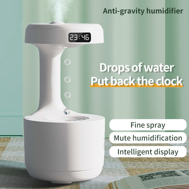 Bedroom Anti-Gravity Humidifier With Clock Water Drop Backflow Aroma Diffuser Large Capacity Office Bedroom Mute Heavy Fog Household Sprayer Hover Image