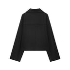 Simple Double Breasted Short Woolen Coat Women's Top