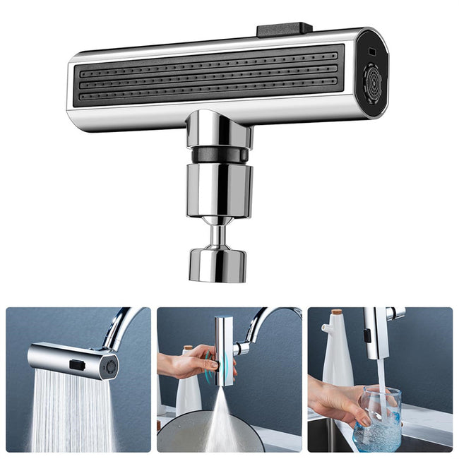 Kitchen Faucet Waterfall Outlet Splash Proof Universal Rotating Bubbler Multifunctional Water Nozzle Extension Kitchen Gadgets Hover Image