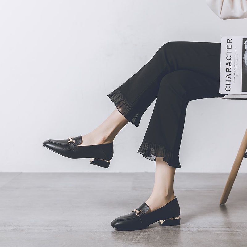 Real Soft Leather British Style Leather Shoes Women