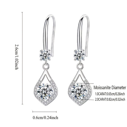 Sterling Silver Moissanite Water Drop Earrings 925 Gift