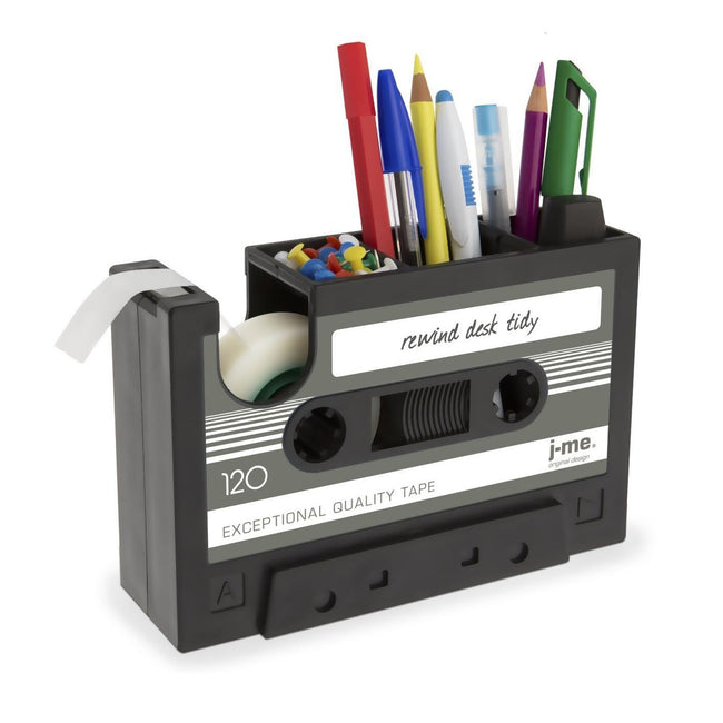 Cassette Tape Dispenser Pen Holder Vase Pencil Pot Hover Image