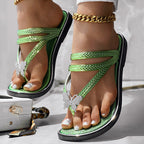 Floral Pattern Flip Flops Comfortable Casual Summer Beach Slippers