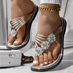 Floral Pattern Flip Flops Comfortable Casual Summer Beach Slippers