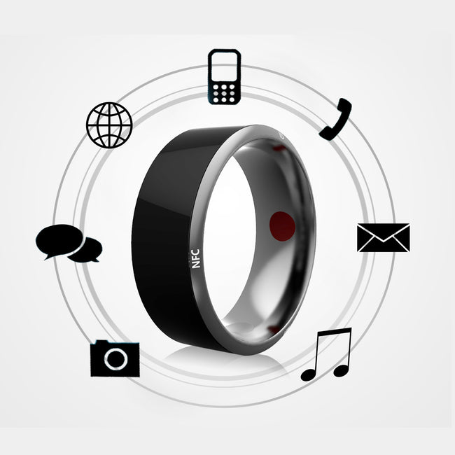 Smart Ring Wearable Device Multifunctional Black High-tech Hover Image