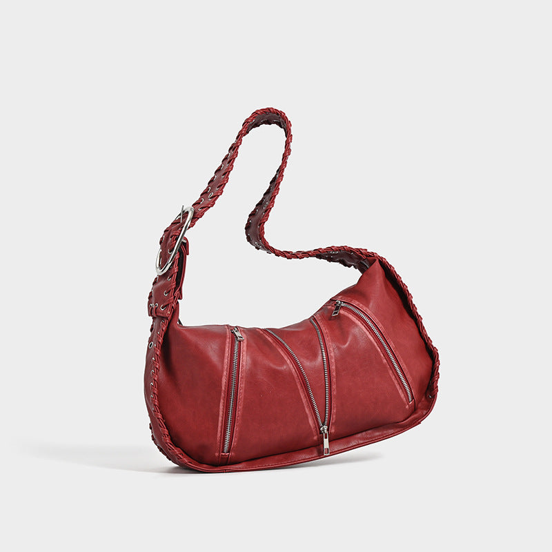 Vintage Weave New Niche Design Large Capacity Commuter Shoulder Bag