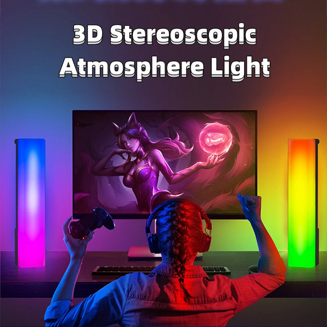 3D RGB Light Pick-up Table Top Ambiance Lamp Colorful Music Voice-activated Rhythm Light Home Decor For PC Game For Holiday Gifts Hover Image