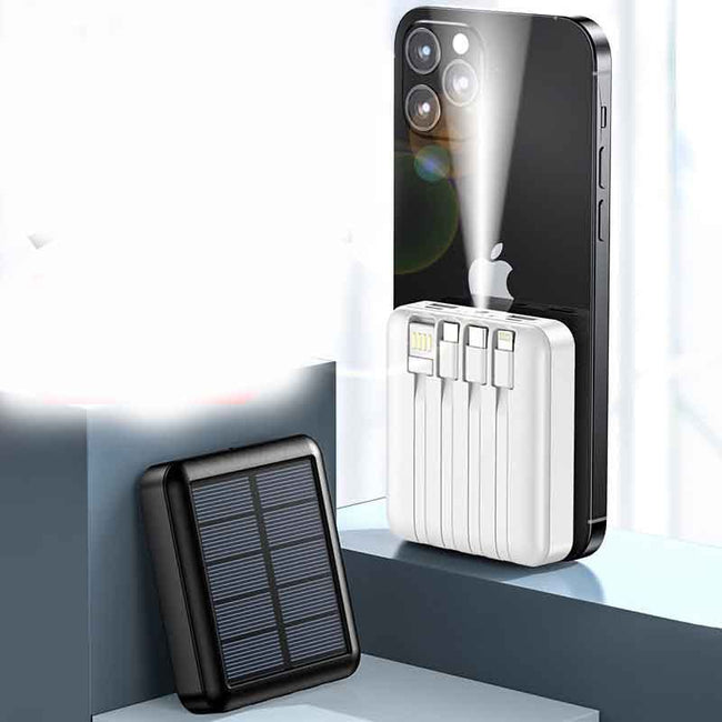 Mini Portable Power Bank With Solar Cable Main Image