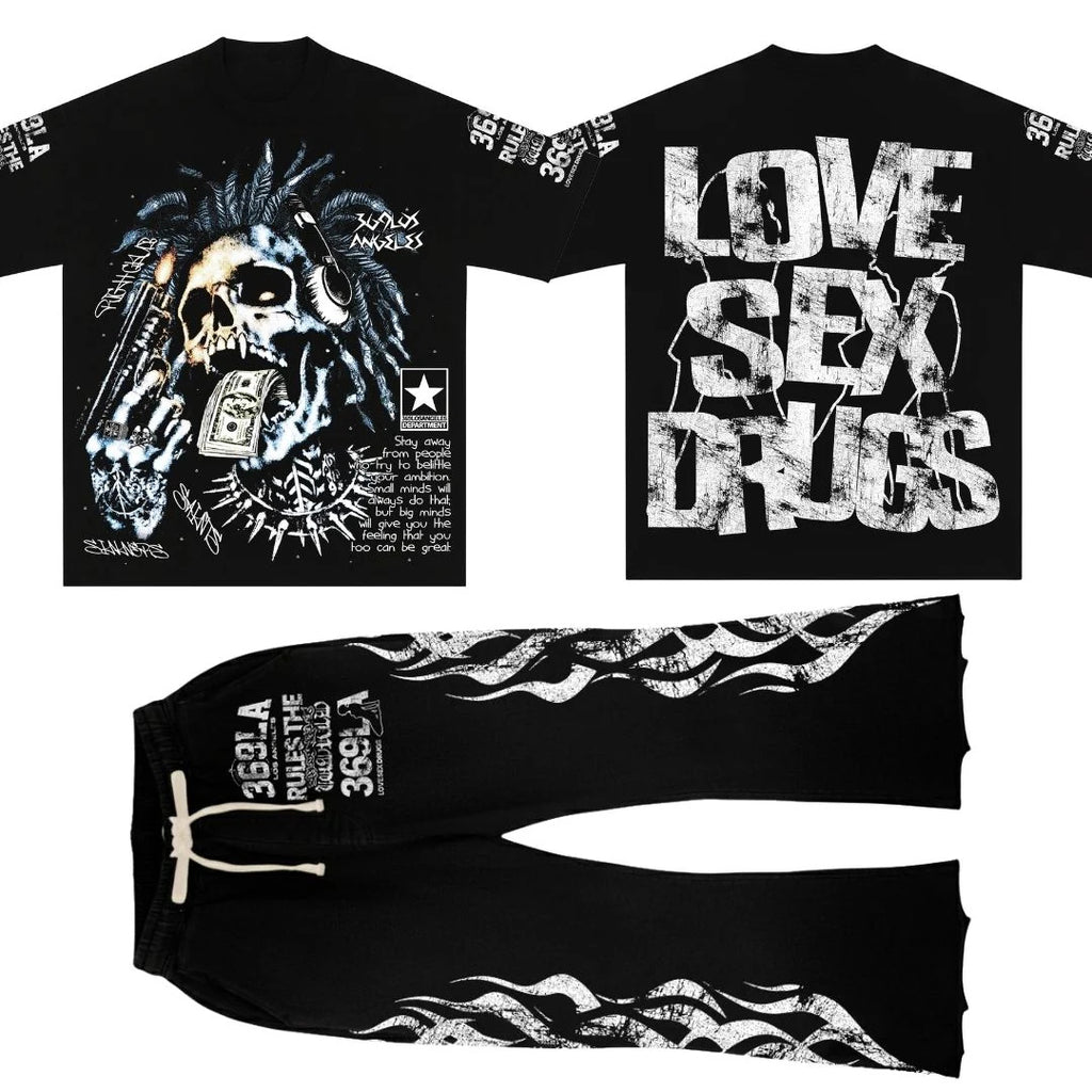 Big Minds Short-Sleeve T-Shirt & Flare Sweatpants Full Set