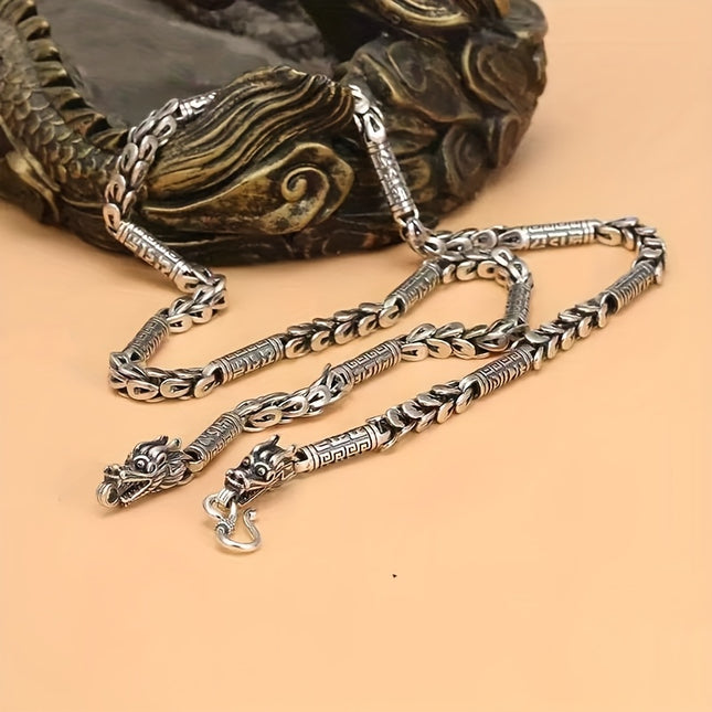 Sterling Silver Dragon Pendant Necklace Vintage Style Gift