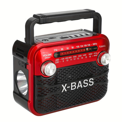 Xbass Portable FM Radio With Flashlight 800mAh Battery