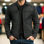 Men's Lapel Casual Trendy Leather Jacket