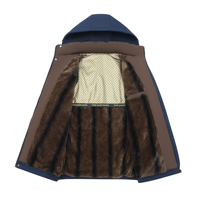 Men's Cotton-padded Clothes Fleece-lined Thickened Outdoor Windproof Waterproof Main Image