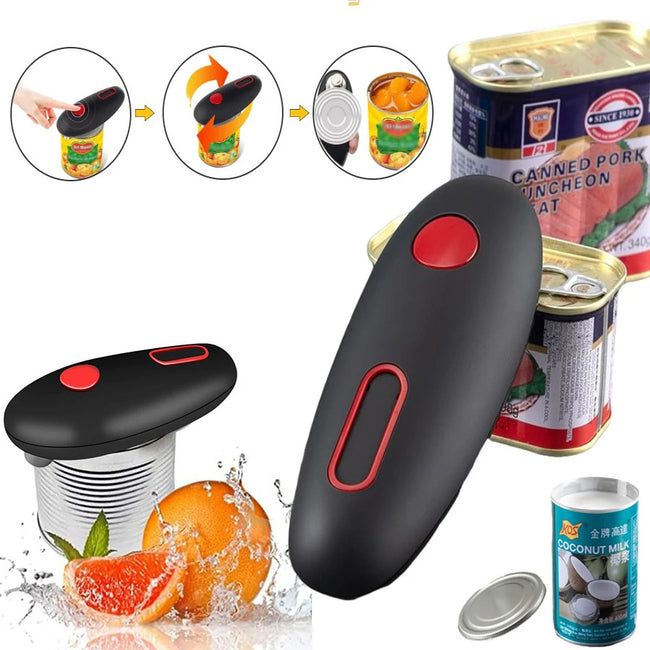 Electric Can Opener Automatic Jar Bottle Can Machine One Touch Portable Kitchen Hand Free Opening Opener Tool Gadgets Hover Image