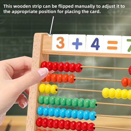 Wooden Abacus For Addition Subtraction With Number Cards